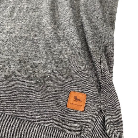 Modern Amusement Grey Slim Striped Leaf Print Pocket T-Shirt Men’s Size L. - Picture 10 of 11